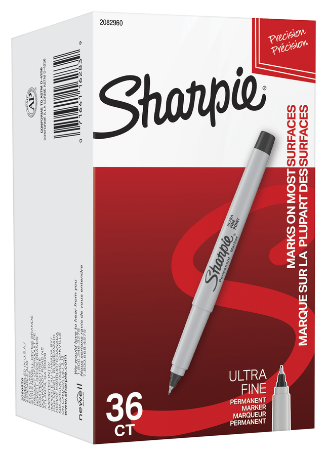 Ultra Fine Tip Permanent Marker, Black, 36/Pack - Sharpie 2082960
