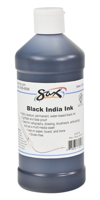 Sax Black India Ink, 1 Pint, Black Item Number 2019757
