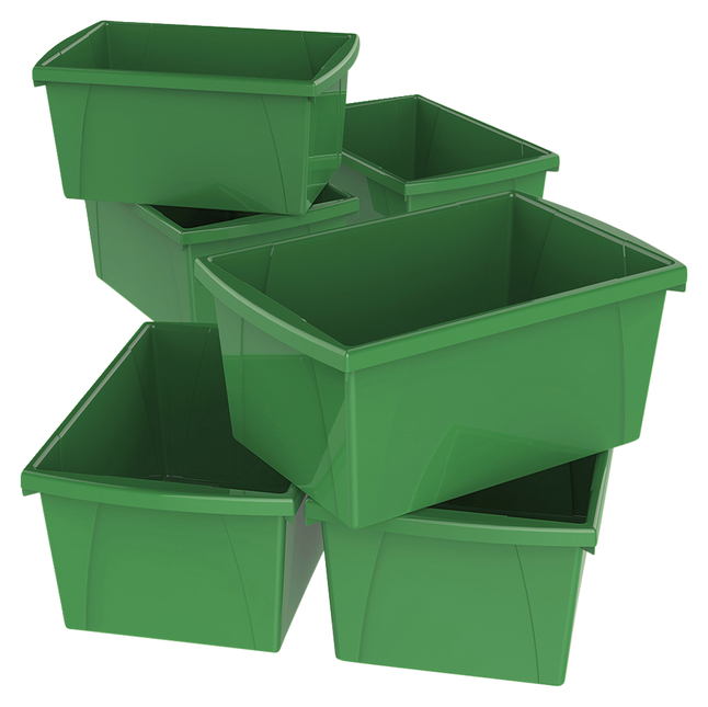 Storex Classroom Storage Bin, 5-1/2 Gallon, Green 