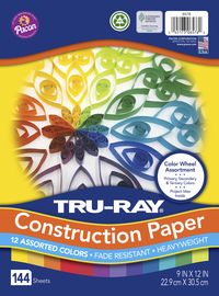 Tru-Ray Color Wheel Assortment, 9 x 12 Inches, Assorted Colors, Pack of 144 Item Number 2023400
