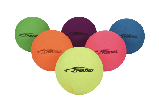 Sportime Fluorescent Foam Balls, 6 Inches, Assorted Colors, Set of 6