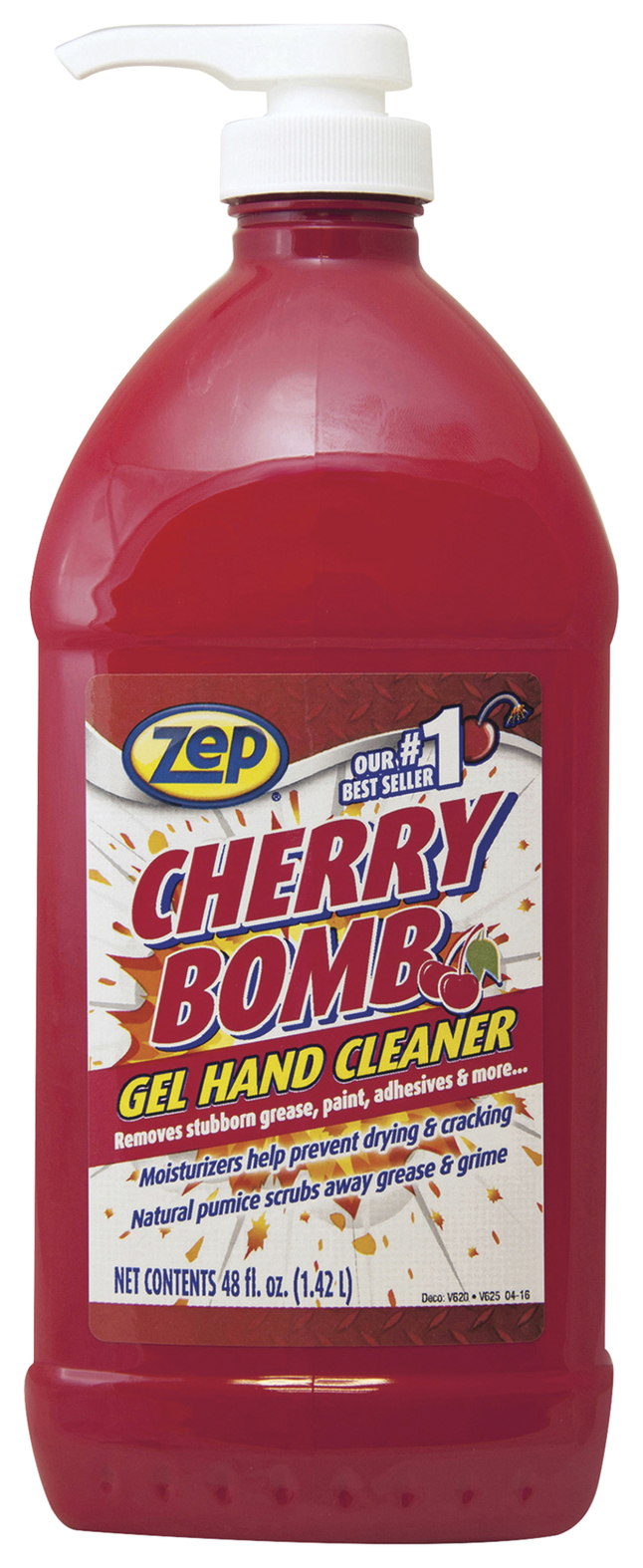 Cherry Bomb Gel Hand Cleaner, Cherry Scent, 48 oz Pump Bottle
