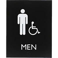 Lorell Restroom Sign, 8.5 x 6.4 x 0.8 Inches, Black, Each, Item Number 2025919
