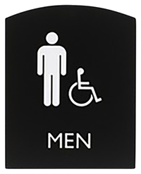 Lorell Restroom Sign, 8.5 x 6.8 x 0.8 Inches, Black, Each, Item Number 2026015