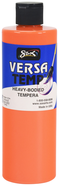 Sax Versatemp Heavy-Body Tempera Paint, Fluorescent Orange, Pint Item Number 2028307