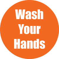 Healthy Habits Floor Stickers, Wash Your Hands, Orange, Item Number 2039727