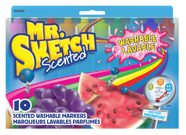 Mr. Sketch Scented Markers, Chisel Tip, Assorted Colors, 8 per Pack, 3 Packs