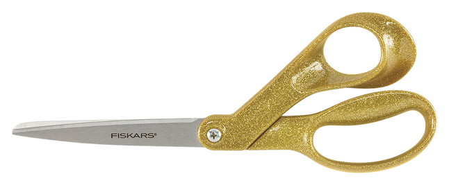 Fiskars Sparkle Scissors, 8 Inches, Pointed Tip, Gold