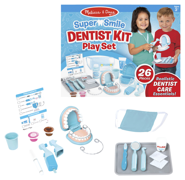  Melissa & Doug Super Smile Dentist Kit With Pretend Play Set of  Teeth And Dental Accessories (25 Toy Pieces) - Pretend Dentist Play Set,  Dentist Toy, Dentist Kit For Kids Ages