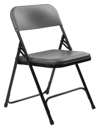 National Public Seating 800 Series Premium Lightweight Plastic Folding Chair, Charcoal Slate, 18-3/4 x 20-3/4 x 29-3/4 Inches, Item Number 2051325