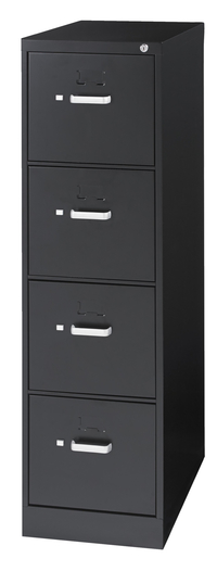 Affordable Interior Systems 4-Drawer Vertical Filing Cabinet, 18-1/4 x 25 x 52 Inches, Black 2073485