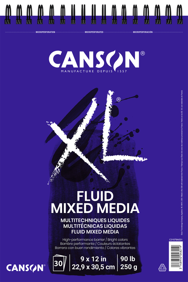 Canson XL Fluid Mixed Media Pad 9 x 12 Inches