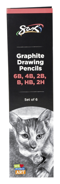 Sax Graphite Drawing Pencil Set, Assorted Degrees, Set of 6 Item Number 2090705