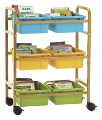 Copernicus Small Bamboo Book Browser Cart with Vibrant Cool Tub Combo, Item Number 2091733