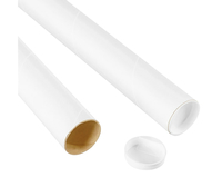 ULINE White Tubes with End Caps, 2 x 24 Inches 2095555