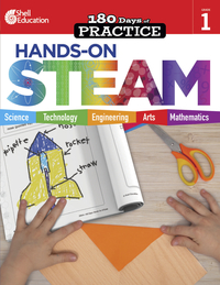 Shell Education Workbook 180 Days of Hands-On-Steam, Grade 1, Item Number 2097283
