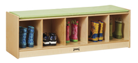 Jonti-Craft 5-Section Bench Locker, 48 x 15 x 16 Inches, Key Lime, Item Number 2100398