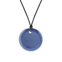 Chewigem Chewable Button Necklace, Navy 2101393