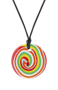 Chewigem Button Necklace, Multicolor Swirl, Item Number 2101399