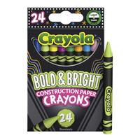 Crayola Construction Paper Crayons, Assorted Colors, Set of 24, Item Number 2102441