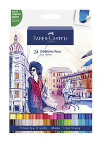 Faber-Castell Aqua Markers, Dual Ended, Assorted Colors, Set of 24, Item Number 2102486
