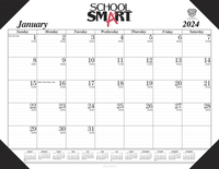 School Smart 12 Month Desk Pad Calendar, January-December 2024, 22 x 17 Inches, Item Number 2104024