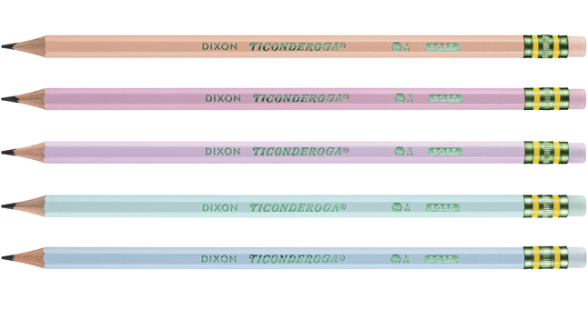 Ticonderoga Wood-Cased Pre-Sharpened Pencils, No 2 HB Soft, Assorted Pastel  Colors, Pack of 150