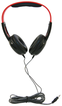 Califone KH-12 BK Pre-K On-Ear Headphones, 3.5mm, Black/Red 2104621