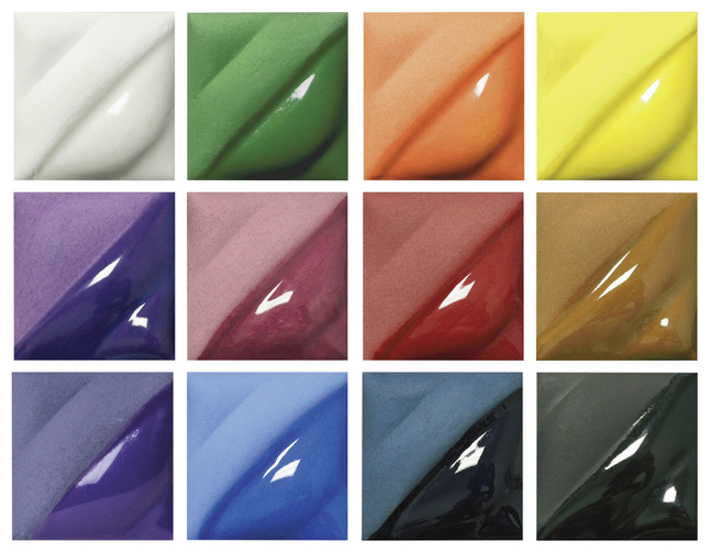 AMACO Velvet Underglaze Classroom Pack, Assorted Colors, Set of 12