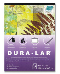 Grafix Dura-Lar Clear Film, 9 x 12 Inches, 0.005 Inch Thickness, 25 Sheets, Item Number 2105215