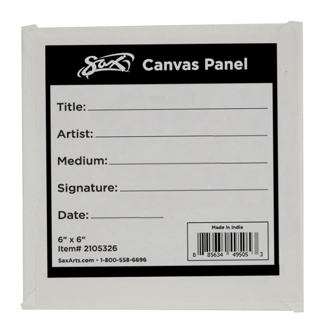 Sax Genuine Canvas Panel, 6 x 6 Inches, White