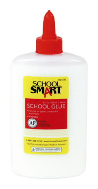 School Smart Glue Stick, White and Dries Clear, Pack of 12