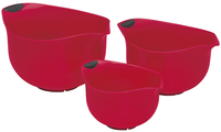 Cuisinart 3-Piece Set of Plastic Mixing Bowls, Red 2124960