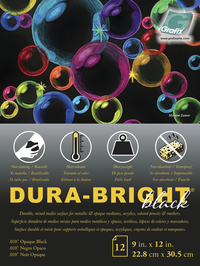 Grafix Dura-Bright Film, Opaque Black, 9 x 12 Inch Pad, 0.010 Inch Thickness, 12 Sheets 2132672