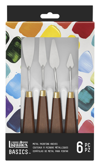 Liquitex Basics Metal Painting Knives, Assorted Blades, Assorted Sizes, Set of 6 2133256