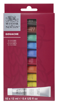 Winsor & Newton Gouache, 0.4 Ounces, Assorted Colors, Set of 10 2133258
