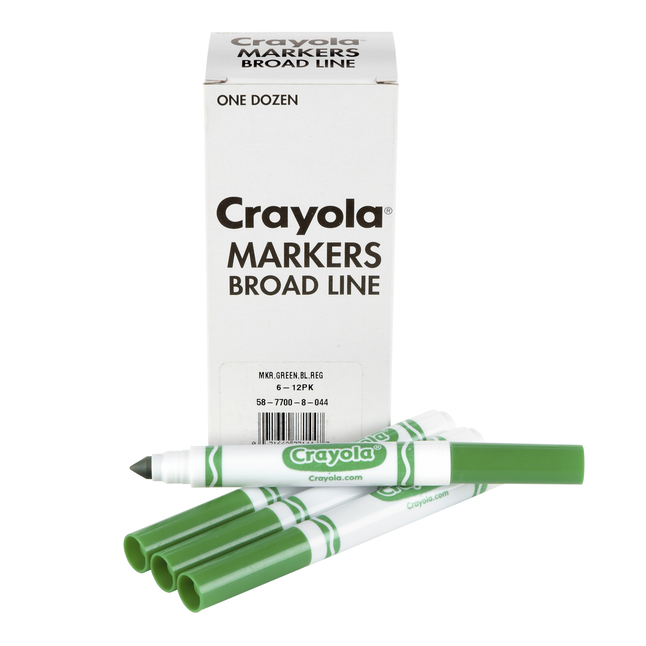 Crayola Marker Replacement Pack, Broad Line, Green, Pack of 12
