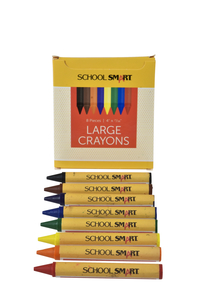 School Smart Crayons, Large Size, Assorted Colors, Set of 8 Item Number 245951