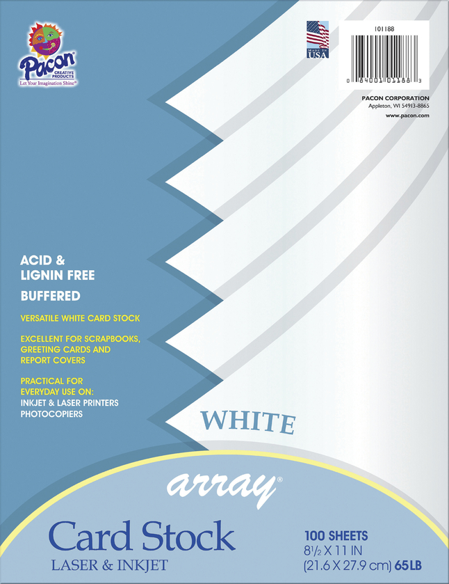 Assorted White Cardstock - (65lb | 80lb | 100lb) - 8 1/2