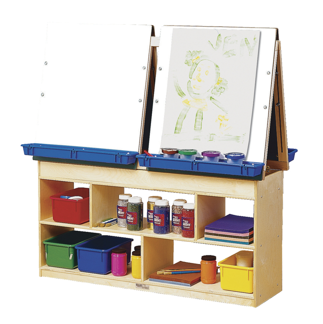 Childcraft Easel Center, 4-Person, 47-3/4 x 13 x 50-1/8 Inches