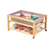 Childcraft Sand and Water Table with Shelf and Cover, Clear Tub, 42-3/8 x 30-1/8 x 23-5/8 Inches, Item Number 296630