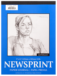 Jack Richeson Newsprint Pad, 9 x 12 Inches, 32 lb, 50 Sheets Item Number 358736