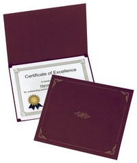 Oxford® Certificate Holder, Letter Size, Burgundy, Pack of 5, Item Number 361314
