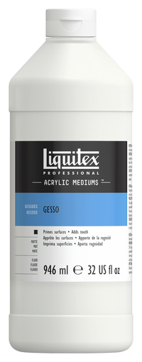 Liquitex Non-Toxic Ready-to-Use Acrylic Gesso, 1 qt Squeeze Bottle, Dries to a Brilliant White Item Number 390806