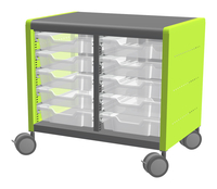 Classroom Select Geode Short Cabinet, Double Wide with 10 Tote Trays, Item Number 4000259