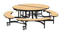 Image for Classroom Select Mobile Table with Benches, Round, 60 Inches from School Specialty