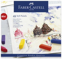 Faber-Castell Creative Studio Soft Pastels, Half Stick, Assorted Colors, Set of 48 Item Number 401340