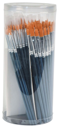 Sax True Flow Silk Golden Taklon Brushes, Flat & Round Types, Short Handle, Assorted Sizes, Set of 108 Item Number 402752