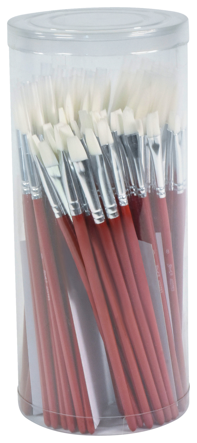 Sax White Bristle Brush School Packs, Flat Type, Short Handle