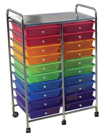Mobile Organizer, 20 Drawers, 25 x 38 x 15-1/4 Inches, Multiple Colors, Item Number 406832